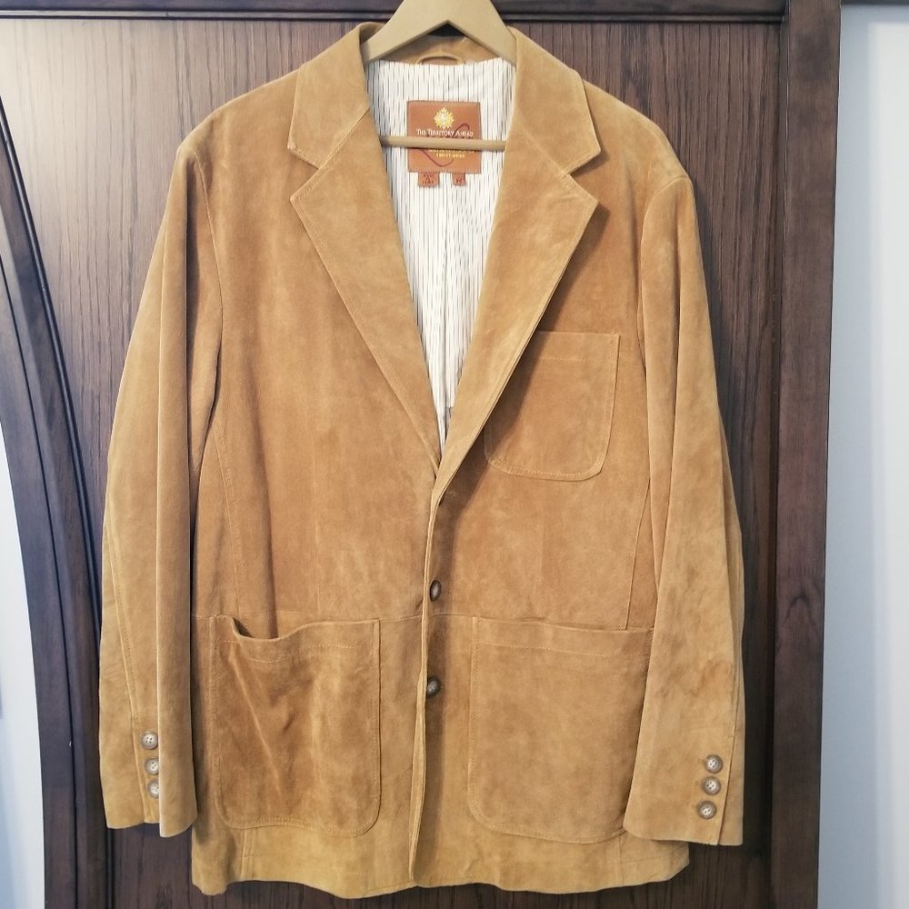 The Territory Ahead Suede Leather Men's Coat Incredible Lined Size M